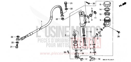 HAUPTBREMSZYLINDER, H. XR250RM de 1991